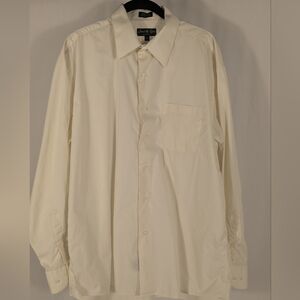 David Taylor Collection Cream Button-Up Dress Shirt Size Large 34-35 / 16-16 1/2